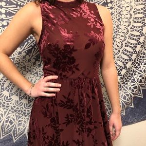 Forever 21 sheer velvet high-neck skater dress